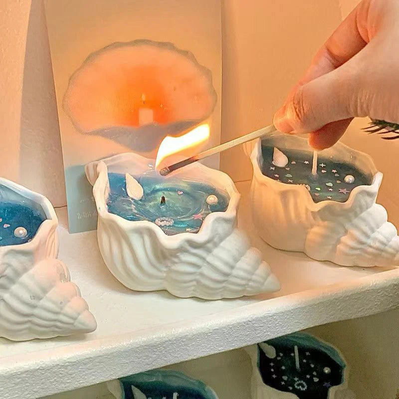 Sea Shell Aromatherapy Candle Creative Starfish Shell Scented Candle Sea Shell Candle Handmade Sea Shell Whirlpool Candles