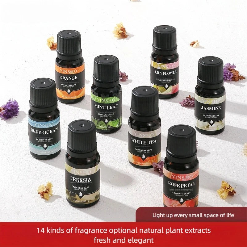 17 Flavors 10ml Essential Oils For Aroma Diffuser AirHumidifier Home Water-soluble Lavender Rose Eucalyptus White Peach Oolong