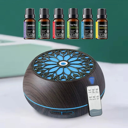 550ml Diffuser  6 Essential Oils  Soundwave Technology with 3 Mist Modes, Wireless Control & Auto Safety Off
