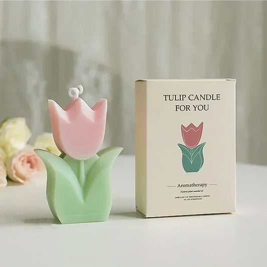 Tulip Aromatherapy Candle Wholesale Handmade Aromatherapy with Hand Gift Aromatherapy Candle Small Gift Simulated Flowers