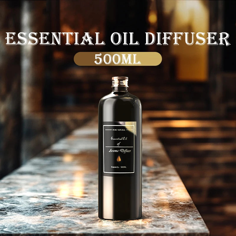 1Pcs 500ML Large Capacity Essential Oil Refill for Diffusers Reed Diffusers Aroma Stones Long Lasting Home Fragrance Oil