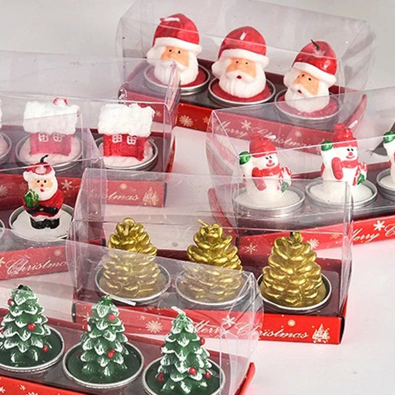 Christmas Craft Gift Candle Painted Decoration Christmas Gift Santa Snowman Cartoon Model Candle
