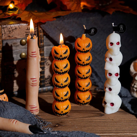 1PC Halloween Long Rod Aromatherapy Candle Creative Finger Pumpkin Skull Design for Spooky Home Decor And Festive Atmosphere