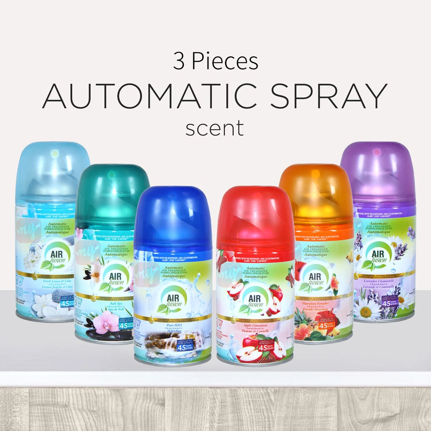 Air Fusion Automatic Spray Air Freshener Refill Automatic Refill Scented Air Mist for Home and Bathroom Hawaiian Paradise 5 Oz