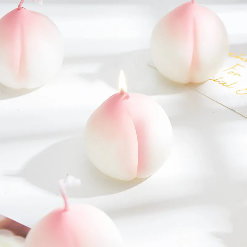 Peach Scented Candle Birthday Gift Creative Fragrance Candle Realistic Fruit-Shaped Candle Holiday Decoration Camellia Fragrance