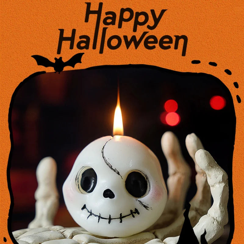 Halloween Scented Candles - Pumpkin & Skull Shaped Decor, Aromatherapy Gifts for Holiday, Home, Party Decoration