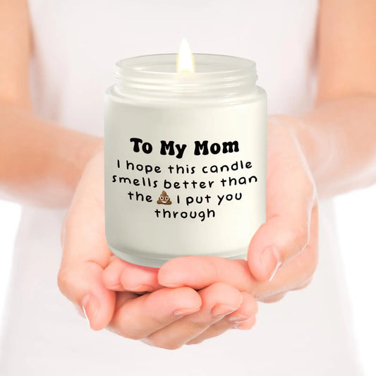 Humorous Lavender Scented Soy Candle for Mom, Glass Jar with Lid, Perfect Gift for Women, Birthday, Mother's Day, Christmas