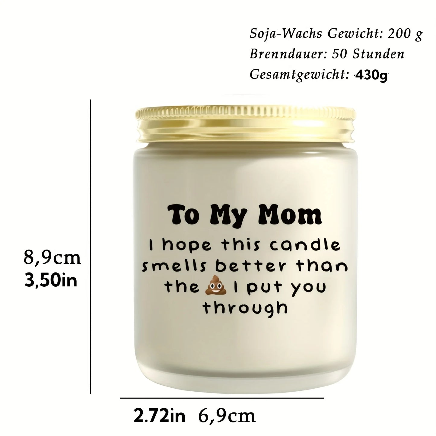 Humorous Lavender Scented Soy Candle for Mom, Glass Jar with Lid, Perfect Gift for Women, Birthday, Mother's Day, Christmas