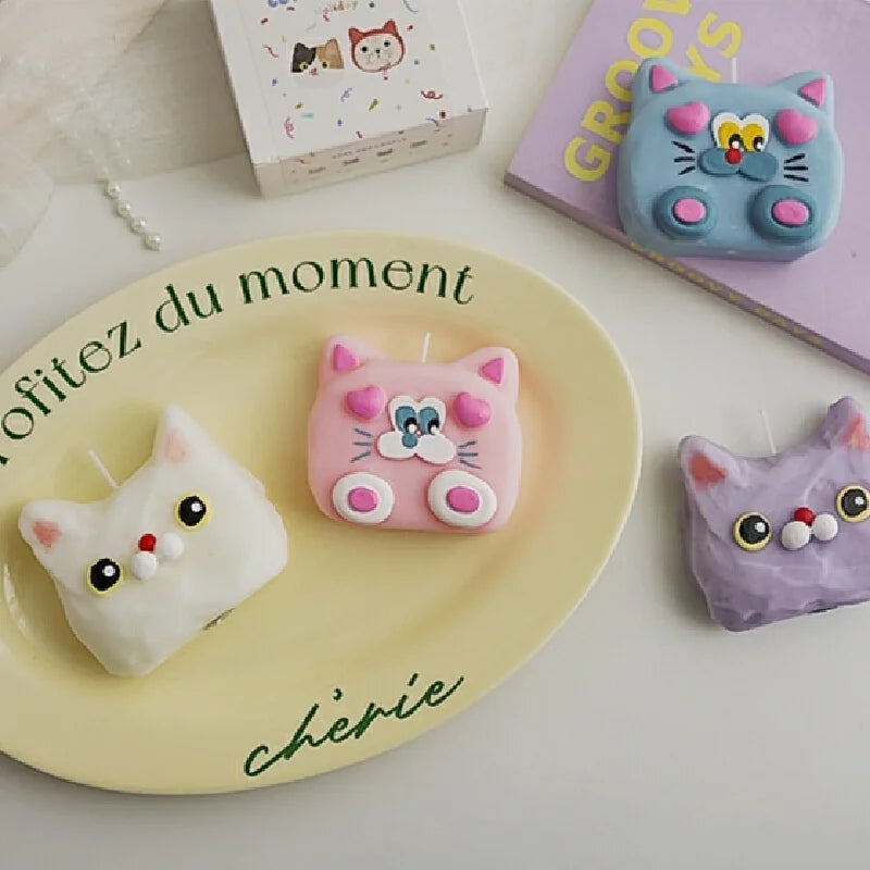 Cute Cat Aromatherapy Candle Simulation Animal Handmade Diy Therapy Mood Healing Candle Party Decoration Christmas Birthday Gift