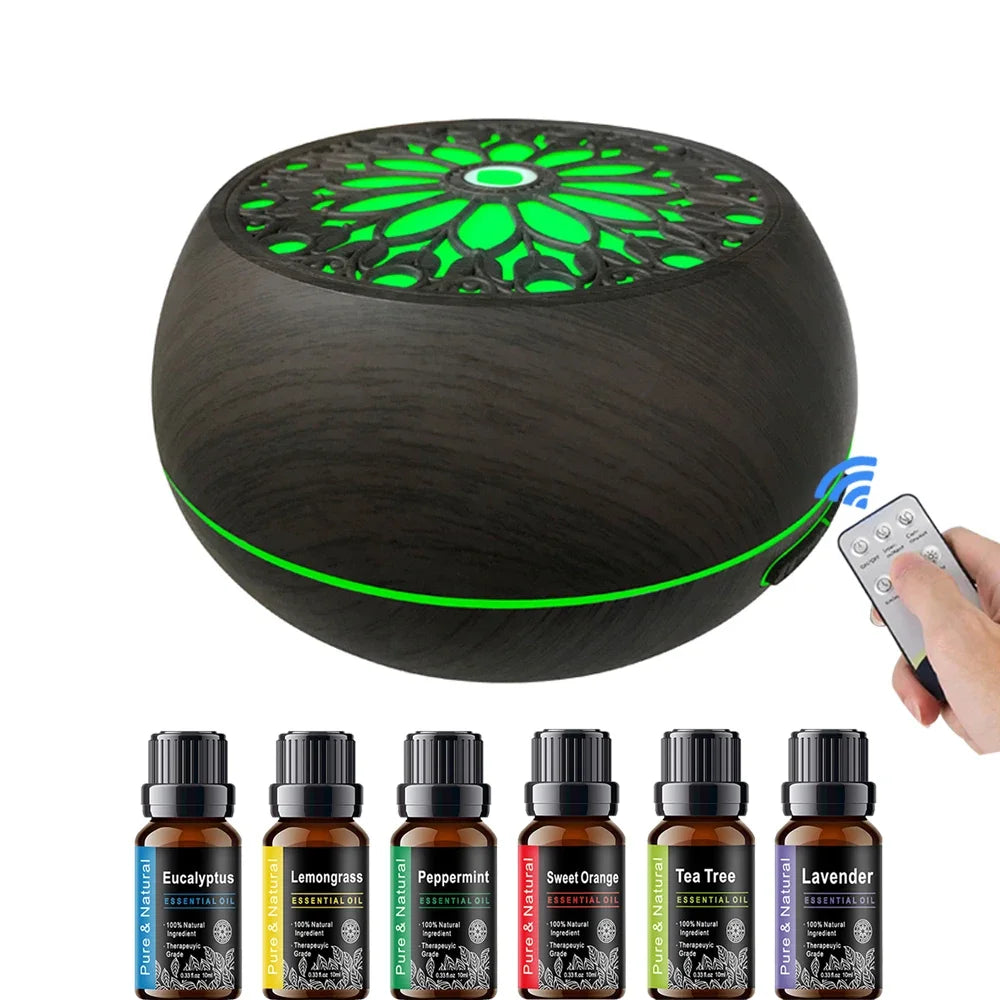550ml Diffuser  6 Essential Oils  Soundwave Technology with 3 Mist Modes, Wireless Control & Auto Safety Off