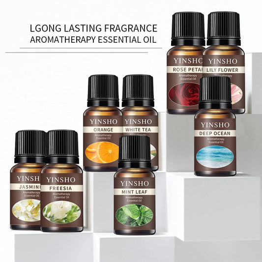 13 Flavors 10ml Essential Oils For Aroma Diffuser AirHumidifier Home Water-soluble Lavender Rose Eucalyptus White Peach Oolong